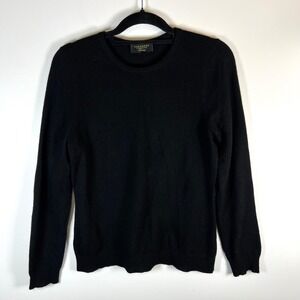 Charter Club Black Cashmere Luxury Crew Neck Long Sleeve Sweater Womens medium